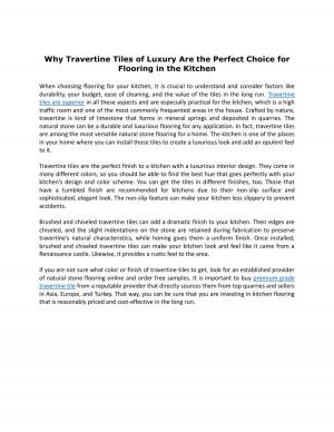  Why Travertine Tiles of Luxury Are the Perfect Choice for Flooring in the Kitchen 