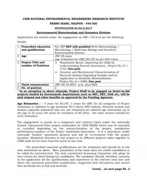 CSIR NEERI Recruitment 2017, Postgraduates are eligible to apply for 2 JRF/PA-II posts
