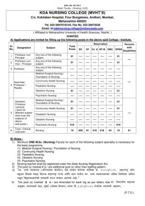 MUHS Invited Applications for 25 Tutor, Clinical Instructor and Other Posts 