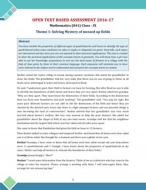 CBSE Class 9 OTBA Solutions Maths 2017 