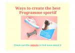 Ways to create the best Programme sportif