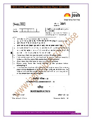 CBSE Class 10th Mathematics Question Paper 2013 Set-1