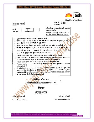 CBSE Class 10th Science Question Paper 2013 Set-1