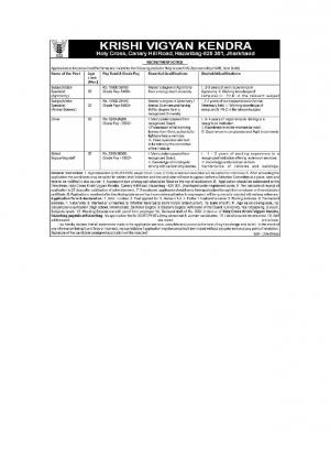 KVK, Hazaribag Recruitment 2017 for Subject Matter Specialist, Driver & Skilled Support Staff Posts