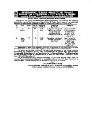 MFITD Invited Applications for 12 Tax Assistant and Multi Tasking Staff Posts 