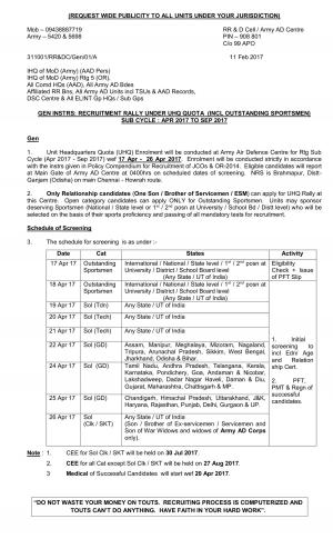 Join Indian Army, Matric and HSC Pass Candidates can apply for Gopalpur UHQ Rally 2017 