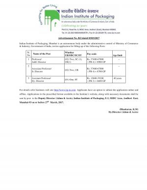 IIP Recruitment 2017 for 5  Faculty Posts