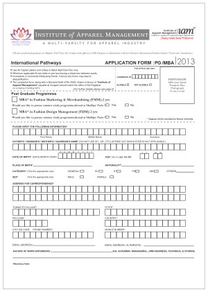Institute of Apparel Management: MBA Admissions 2013-2015