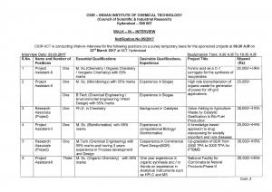 CSIR-IICT is Hiring Project Assistant & Research Associate Posts