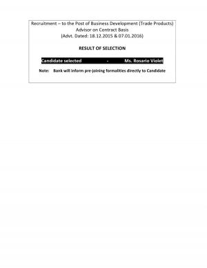 BOB Specialist Officer Business Development (Trade Products) Result