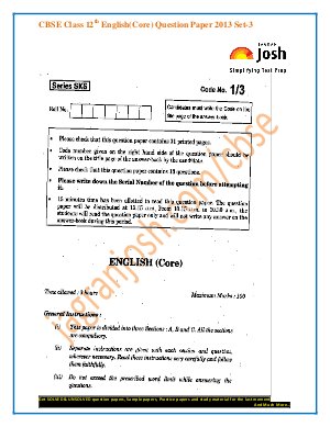 CBSE Class 12th English(Core) Question Paper 2013 Set-1