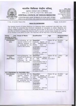 CCIM, New Delhi Invited Applications for 06 Coordinator (E- Learning Cell) and other Posts