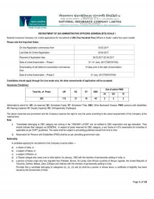 NICL, Kolkata to Recruit 205 Administrative Officers (Generalists) Scale-I, Apply @nicl.com