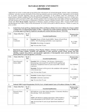 BHU Recruitment 2017 for 16 Field Surveyor and Other Posts