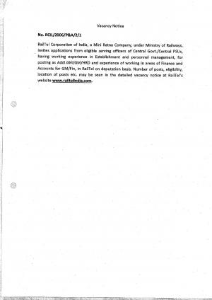 RailTel Recruitment 2017 for 2 General Manager Posts