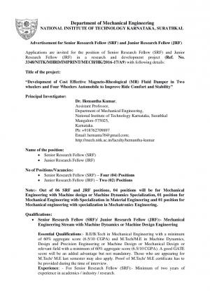 NIT Recruitment 2017 for 06 Senior Research Fellow & Other Posts