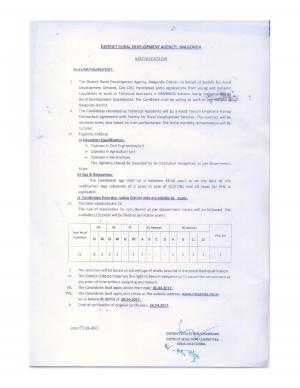 DRDA, Nalgonda Recruitment 2017 for 22 Posts of Technical Assistants