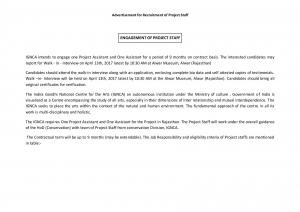 IGNCA Recruitment 2017 for 2 Project Assistant and Assistant Posts  