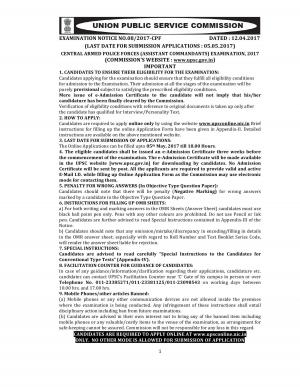 UPSC Central Armed Police Forces (Assistant Commandants) Examination 2017, Apply Here