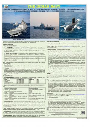 Indian Navy Jobs, Apply for SSC Officer Posts under Naval Armament Inspection Course Jan 18