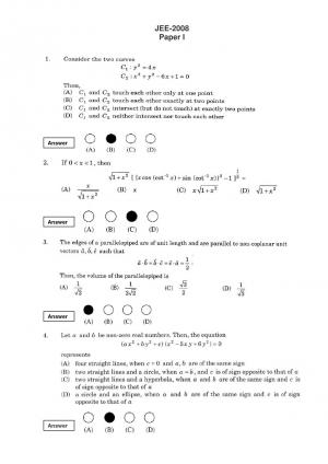 IIT JEE Advance 2008 Paper 01