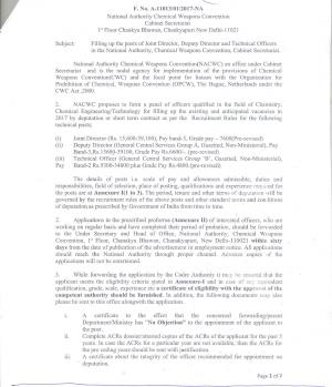 NACWC Recruitment 2017 for Joint/Deputy Director & Technical Officer Posts