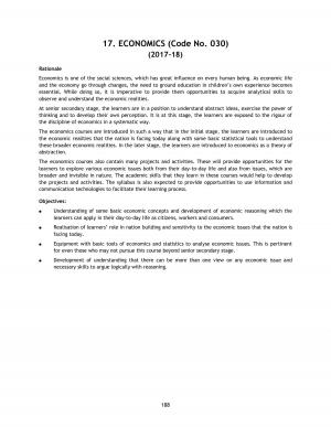 CBSE Class 11 Economics 2017-2018 Syllabus