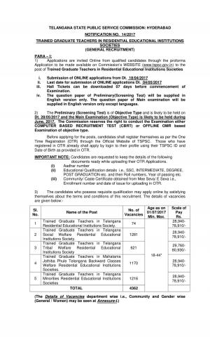 TELANGANA STATE PUBLIC SERVICE COMMISSION: HYDERABAD-8
