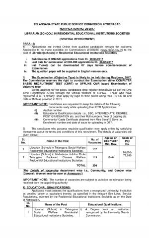 TELANGANA STATE PUBLIC SERVICE COMMISSION: HYDERABAD-9