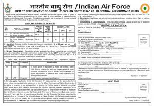 Join Indian Air Force Apply for 7 Group C Posts of MTD and MTS