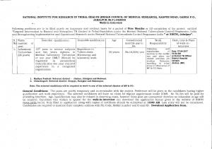ICMR- NIRTH, Jabalpur Recruitment 2017 for 06 Laboratory Technician Posts