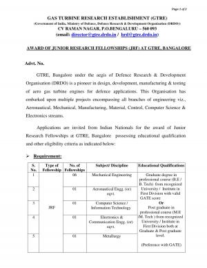 Ministry of Defence Recruitment 2017 for 10 Junior Research Fellow Posts
