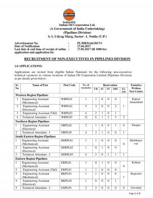 IOCL Recruitment 2017, Diploma Holders can apply for 40 Engineering Assistant and Other Posts 
