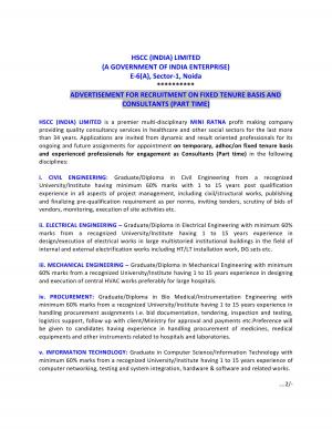 HSCC Recruitment 2017, Apply for Consultant Vacancies 