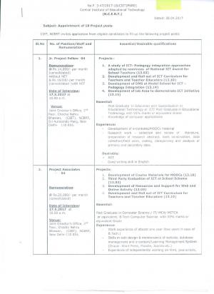 CIET Recruitment 2017 for 18 Junior Project Fellow and Other Posts