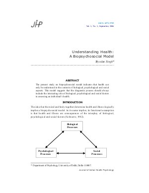  Understanding Health: A Biopsychosocial Model by Shyodan Singh 