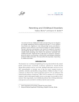 Parenting and Childhood Disorders by Vandana Sharma and Gurpreet K. Sandhu