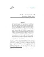 Positive Predictors of Health by Shyodan Singh and Rekha Pareek