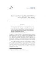 Social Support and Psychological Well-being among University Male Teachers by Monika Srivastava and P.C. Mishra
