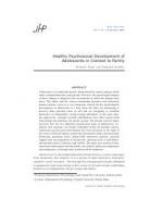 Healthy Psychosocial Development of Adolescents in Context to Family by Suninder Tung and Damanjit Sandhu