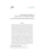 Psychological Correlates of Breast Cancer: An Exploratory Study by Sushila Pareek, Uma Mittal, Asha Hingar and Surabhi