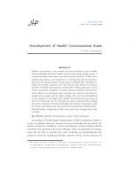 Development of Health Consciousness Scale by N.V.V.S. Narayana