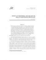 IMPACT OF HARDINESS, AGE AND SEX ON HEALTH MAINTENANCE BEHAVIOUR by Asiya Aijaz