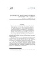 PSYCHO-SOCIAL PREDICTORS OF HAPPINESS DISPOSITION IN THE GENDERS by Anita Sharma and Dalip Malhotra