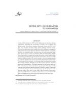 COPING WITH HIV IN RELATION TO PERSONALITY by Sunita Malhotra, Rajesh Nair and Sapna Sachdeva Nair