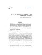 EFFECT OF RELIGIOSITY ON ANXIETY AND DEPRESSION IN NURSES by Sanjay Kumar and Bhawna Devi
