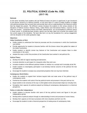 CBSE Class 11 Political Science Syllabus 2017-18