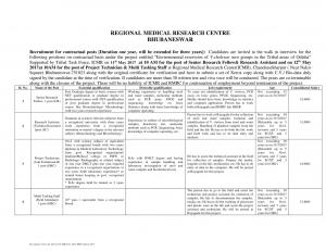 RMRC Recruitment 2017 for 4 SRF & Other Posts