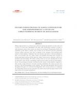 INCOME PARTICIPATION IN FAMILY EXPENDITURE AND EMPOWERMENT: A STUDY ON URBAN WORKING WOMEN OF BANGLADESH by Mohammed Javed Hossain, Mir Hossain Sohel and Mohammad Nasir Uddin