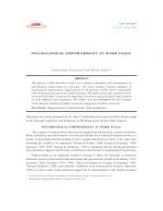 PSYCHOLOGICAL EMPOWERMENT AT WORK PLACE by Urmila Rani Srivastava and Meena Singh